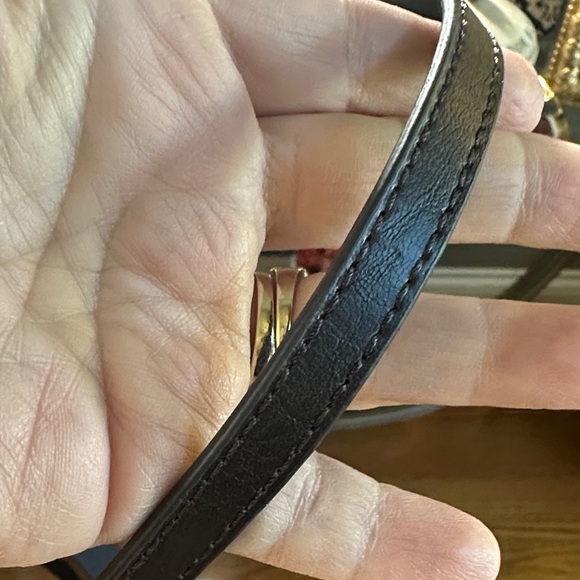 Tignanello Orange Brown Braided, Gold Studded Crossbody NWOT - Picture 13 of 16